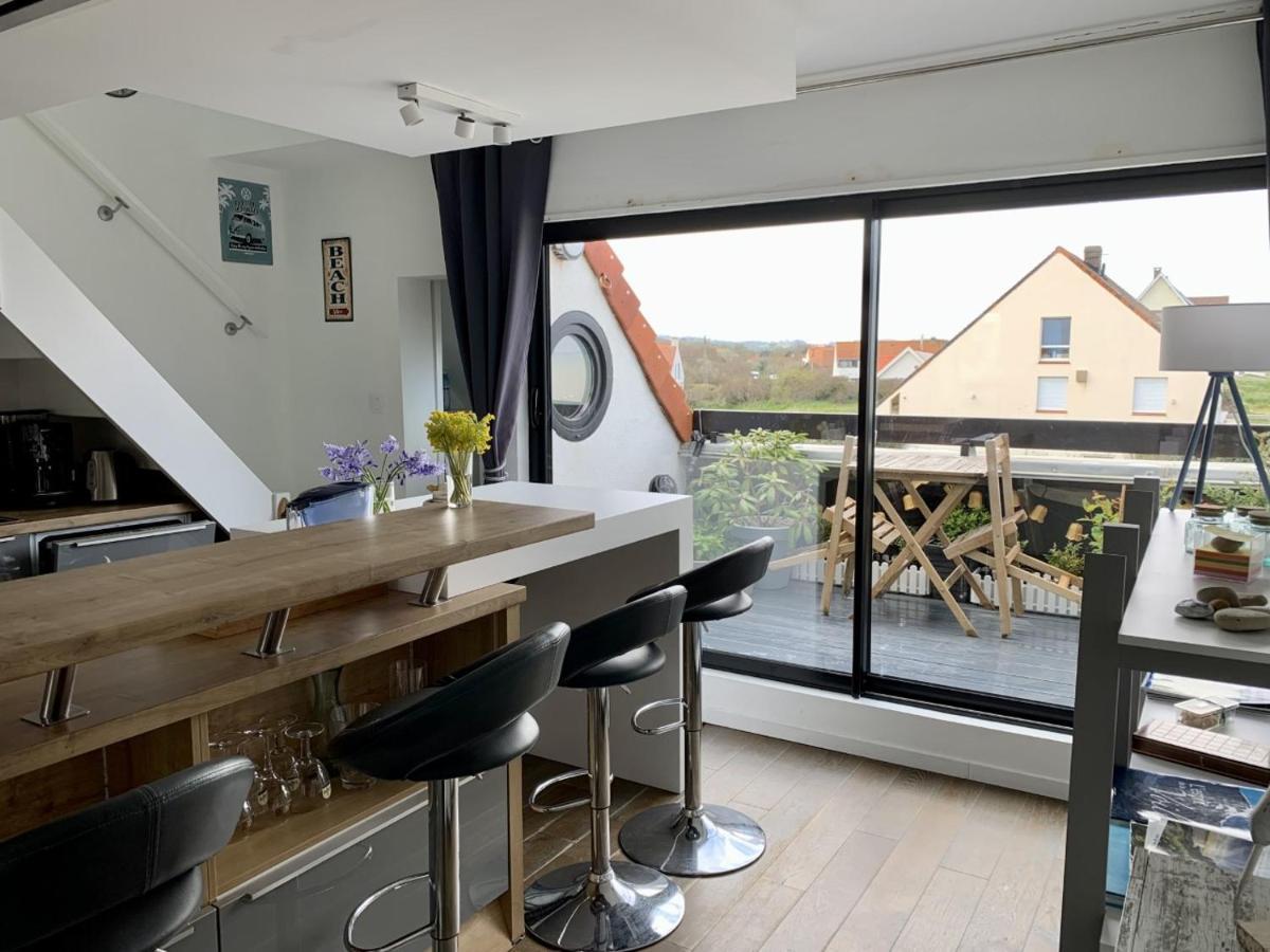 Duplex Avec Jacuzzi Vue Imprenable Sur La Baie De Wissant Lägenhet Exteriör bild